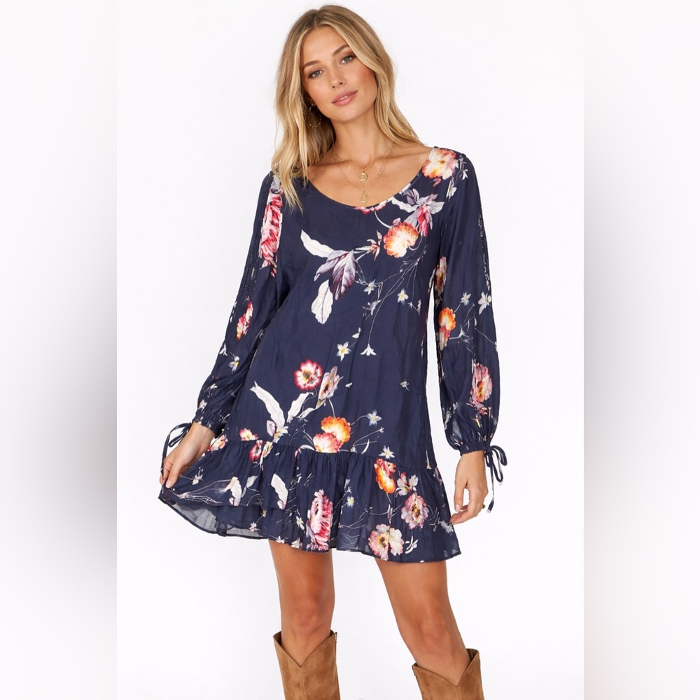 Jaase Navy Floral Boho Dress